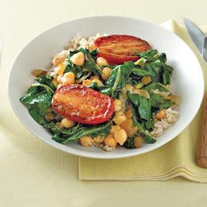 Chickpeas with Chard and Pan Roasted Tomatoes at foodious.com