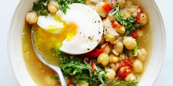 Warm Lentils with Smoked Salmon and Poached Eggs at foodious.com