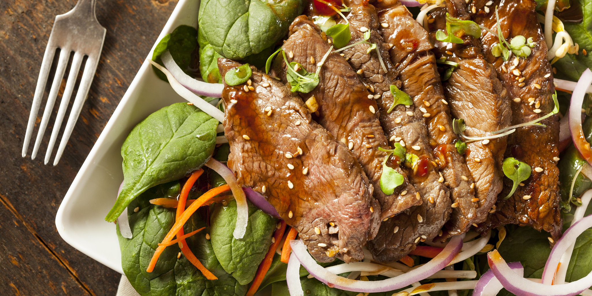 Asian Beef Salad, Using Portobello Mushrooms at foodious.com
