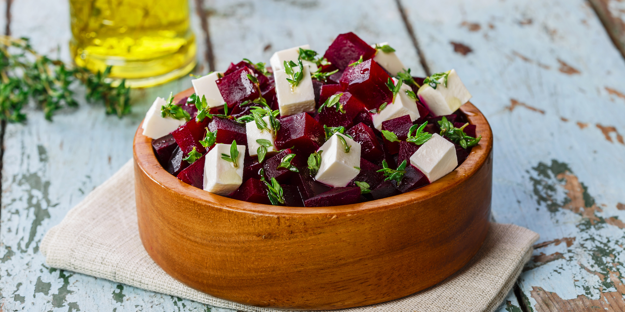 Chopped Roasted Beet Salad with Feta and Lemon Zest Vinaigrette at foodious.com
