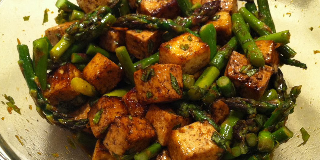 Savory Orange-Roasted Tofu & Asparagus at foodious.com