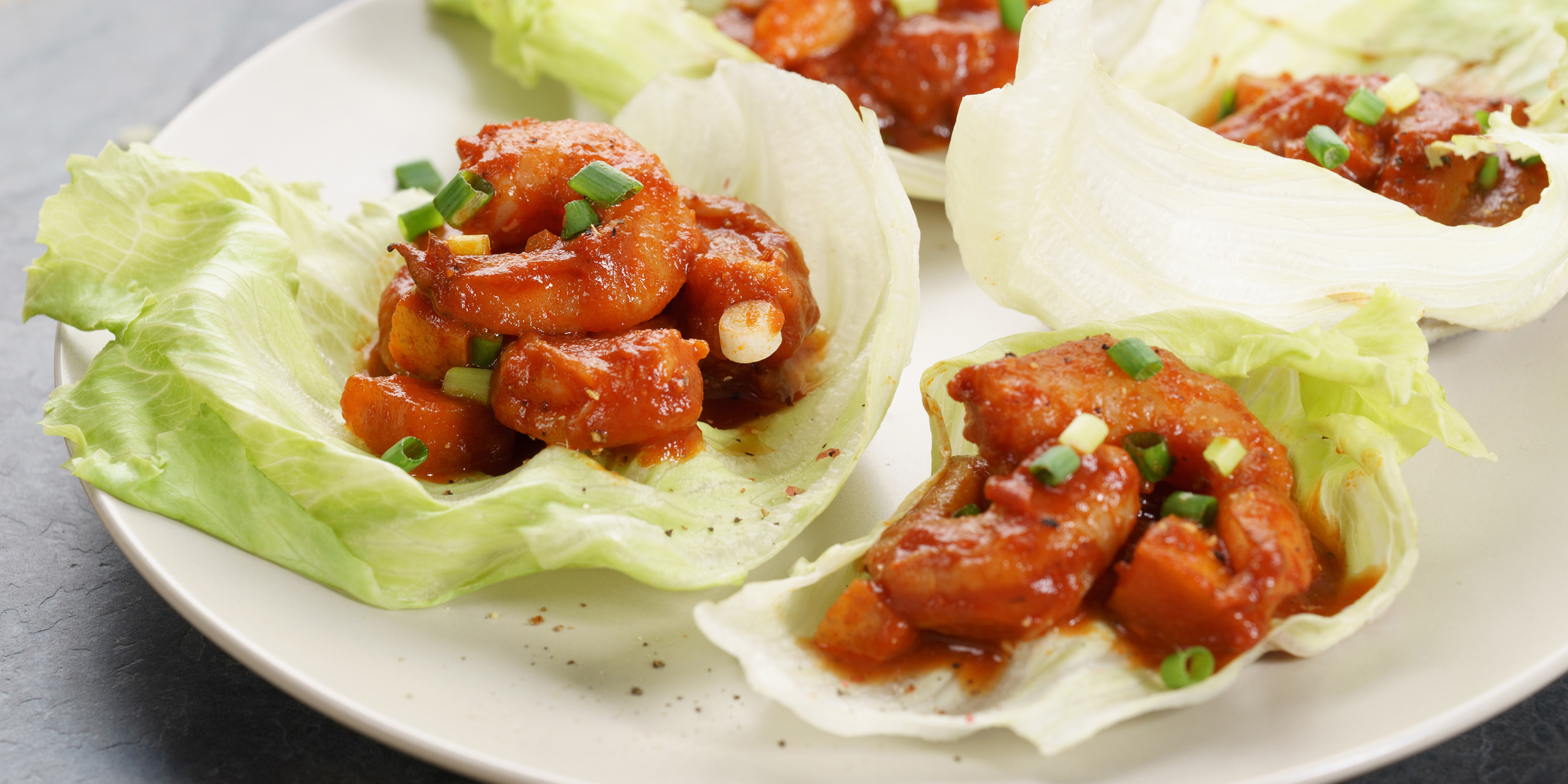 Salsa Shrimp Lettuce Wraps at foodious.com