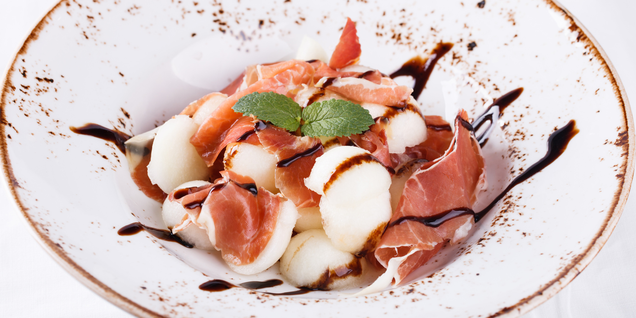 Honeydew, Prosciutto Salad with Balsamic Glaze at foodious.com