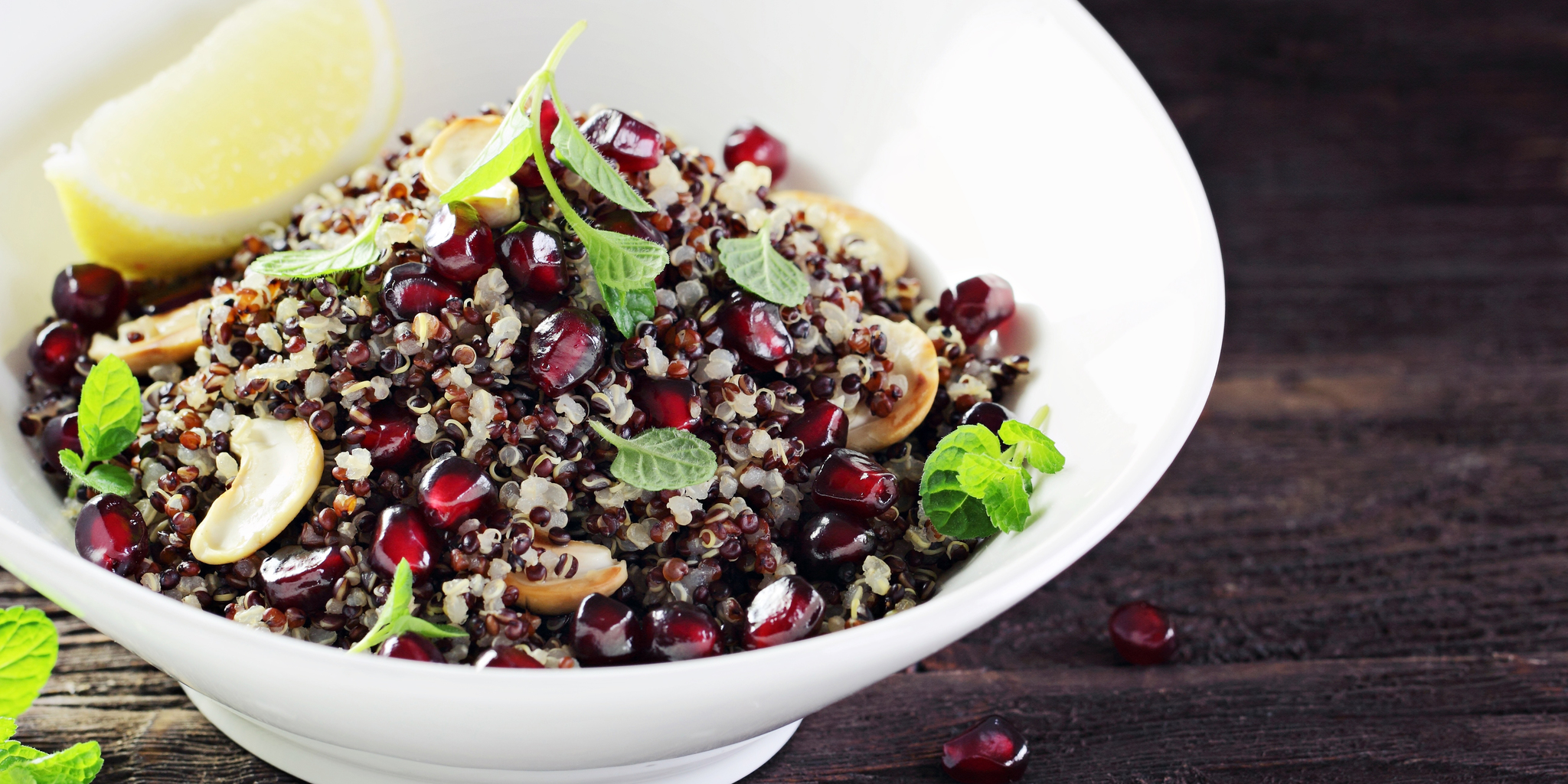 Quinoa Salad with Pomegranate and Cashews at foodious.com