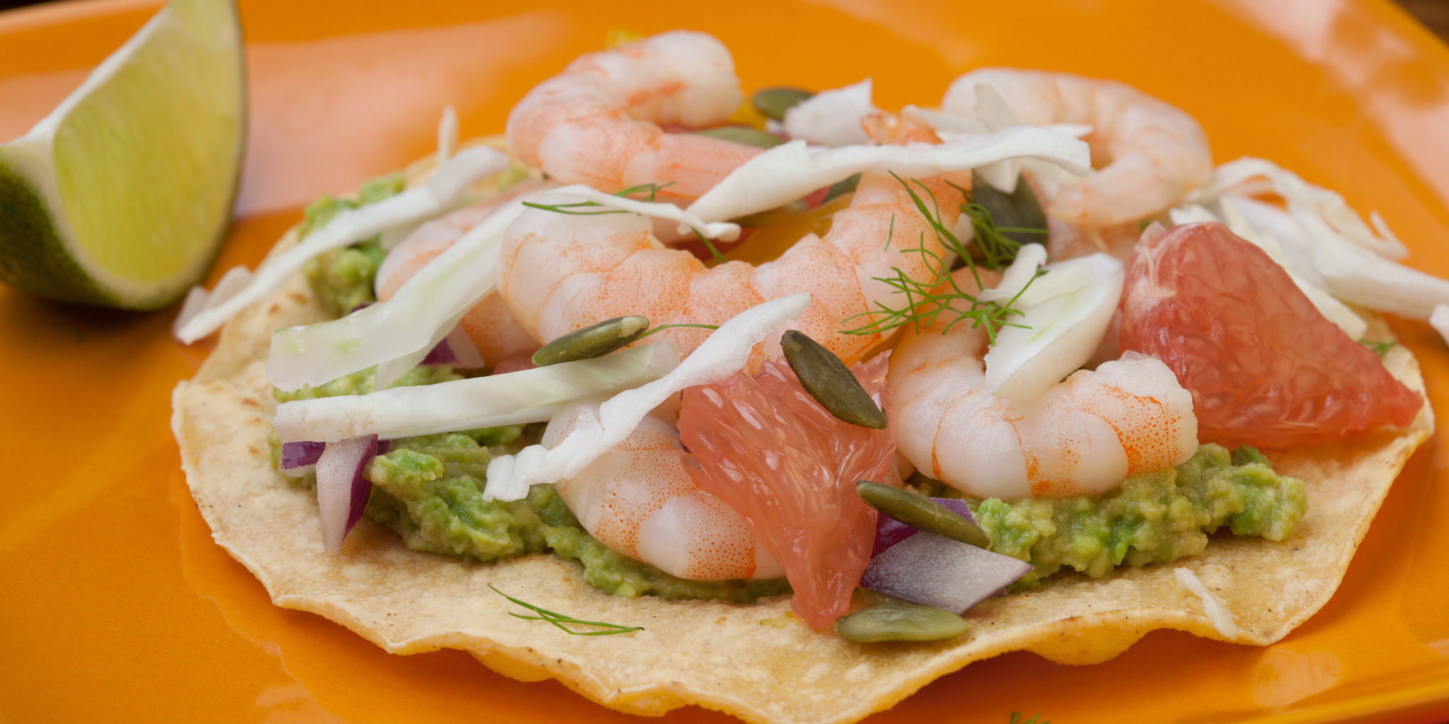 Shrimp Tostada at foodious.com