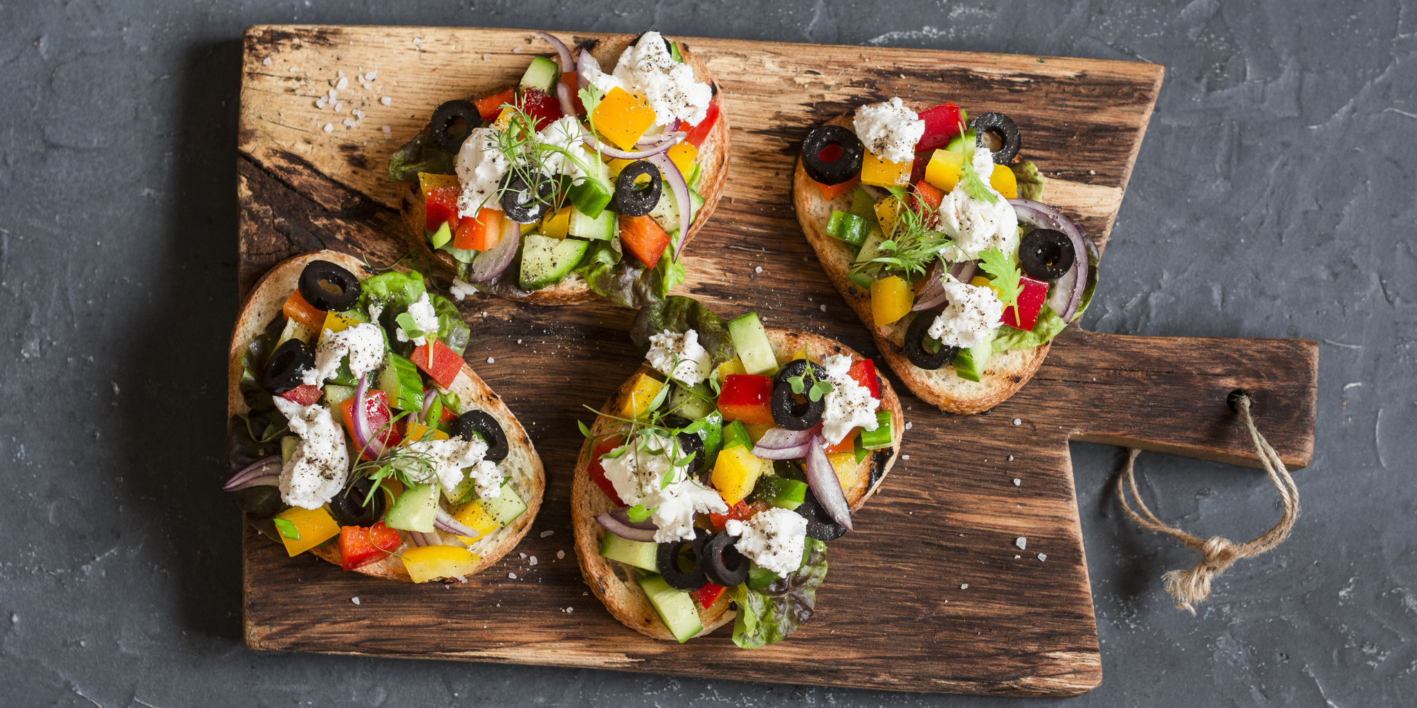 Greek Salad Bruschetta at foodious.com