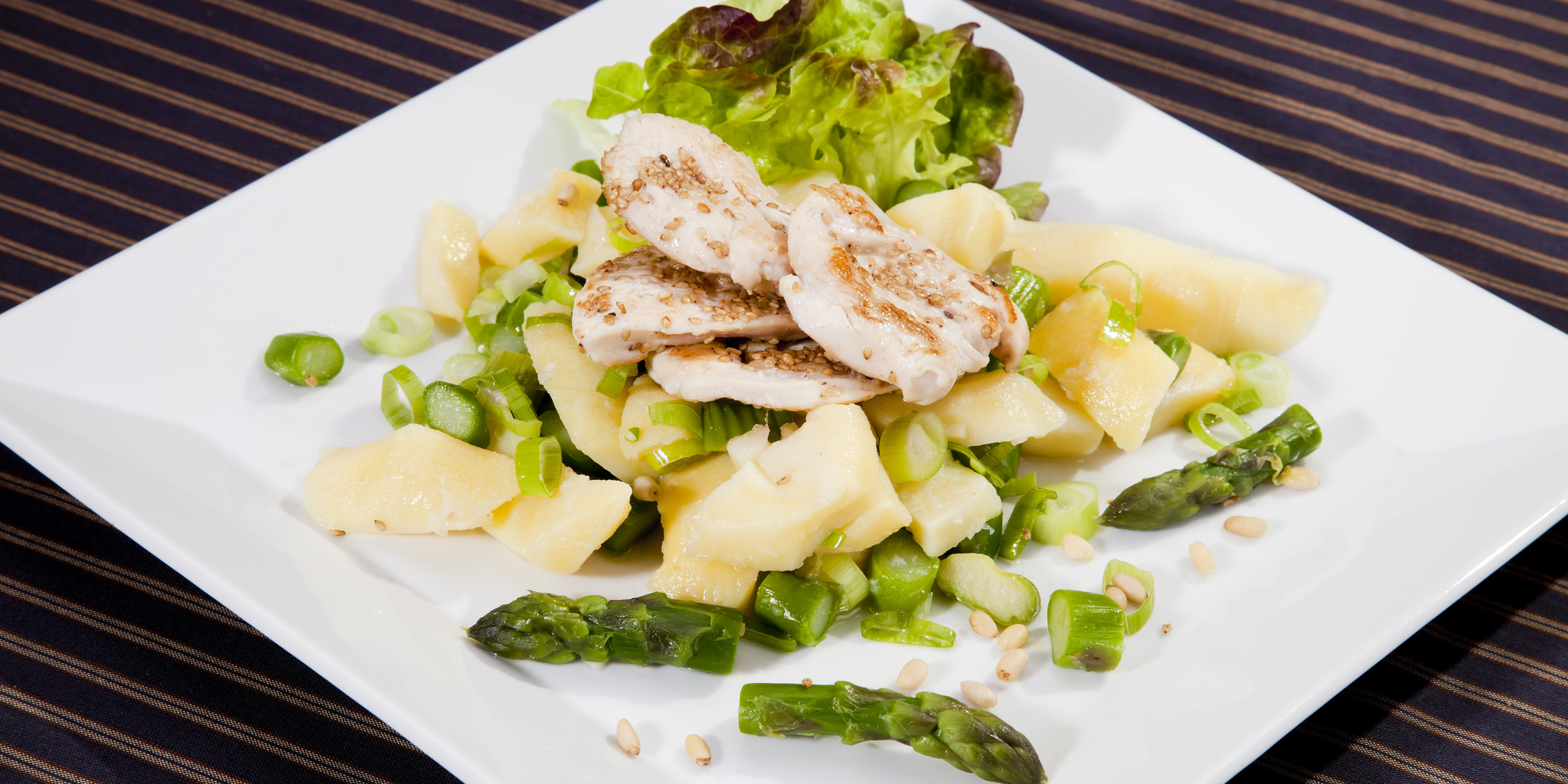 Grilled Chicken Potato Asparagus Salad at foodious.com