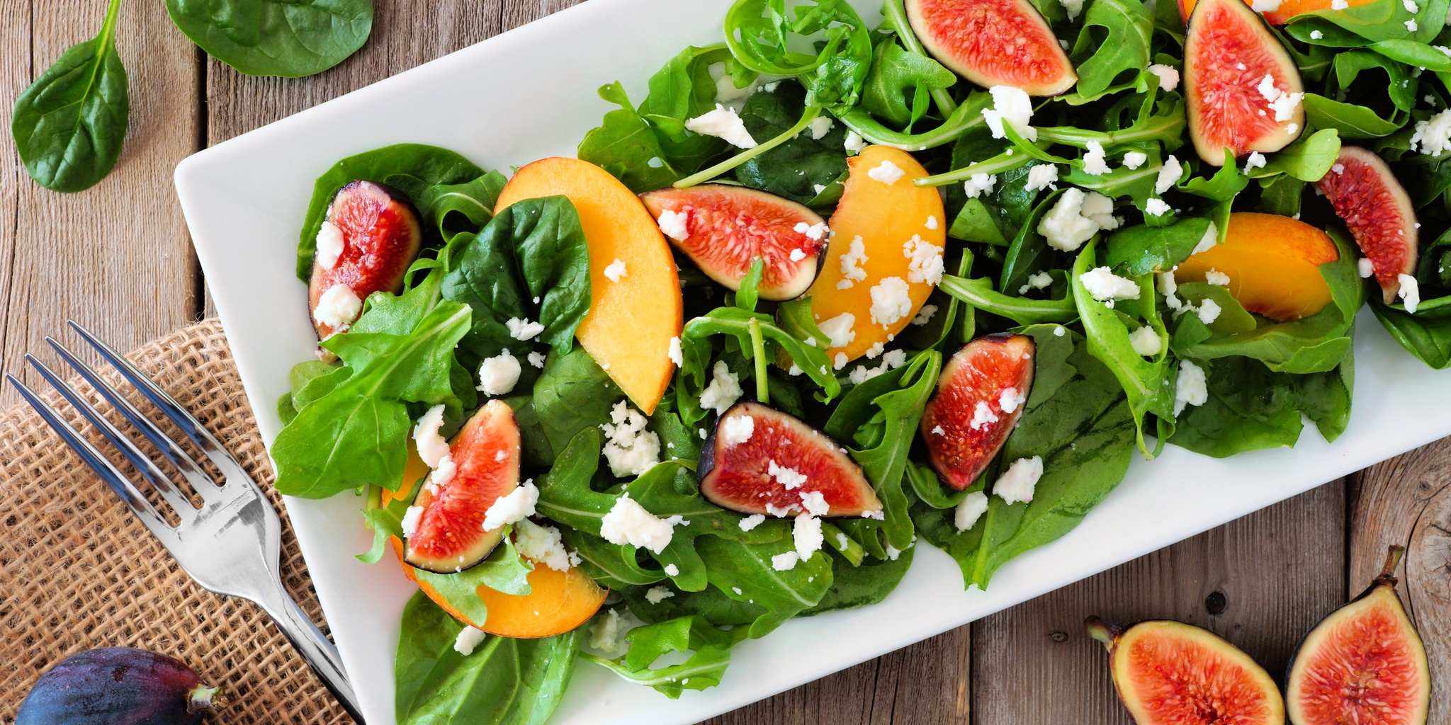 Arugula, Spinach, Fig Salad at foodious.com