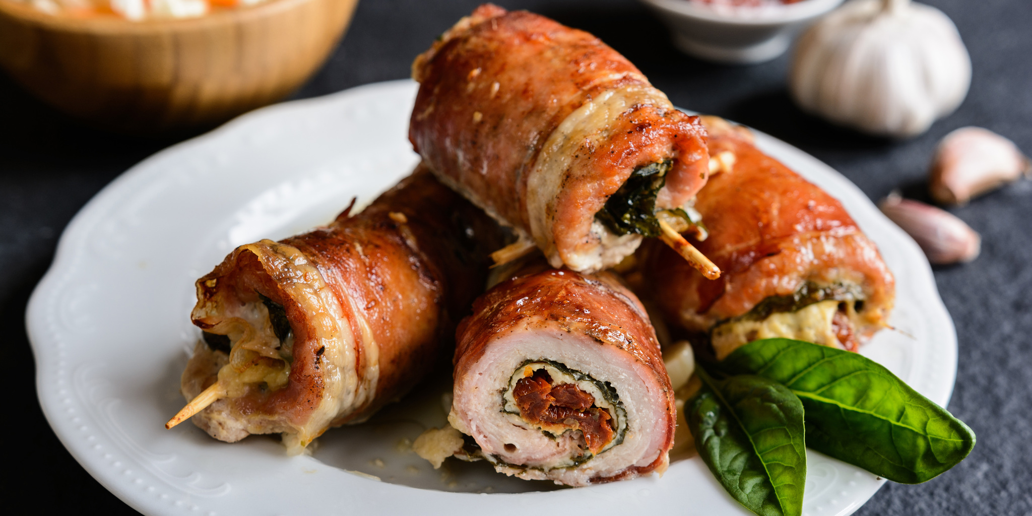 Bacon Wrapped Stuffed Pork at foodious.com