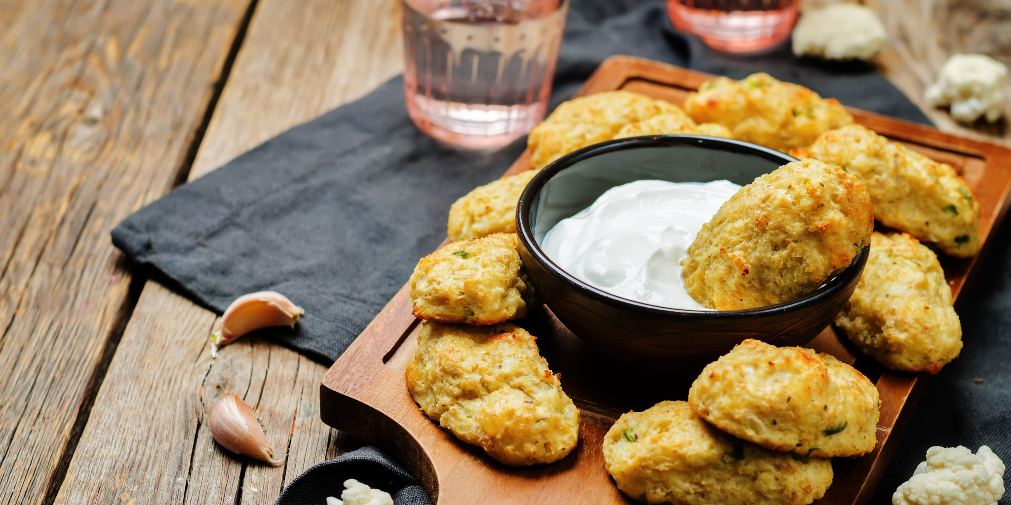 Cheddar Cheese Cauliflower Tots at foodious.com