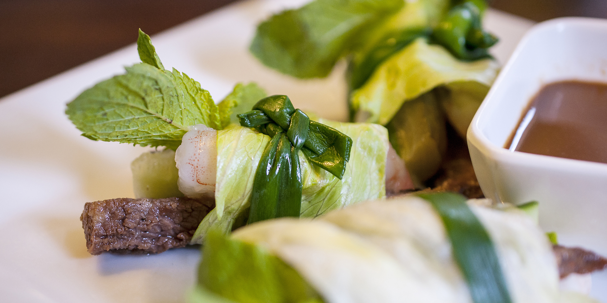 Lemongrass Beef Salad Rolls at foodious.com