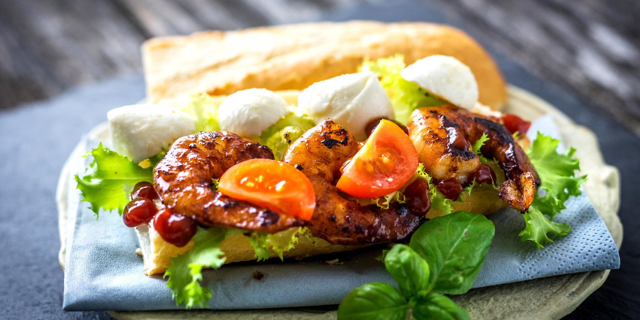 Prawn and Vegetables Sandwich at foodious.com