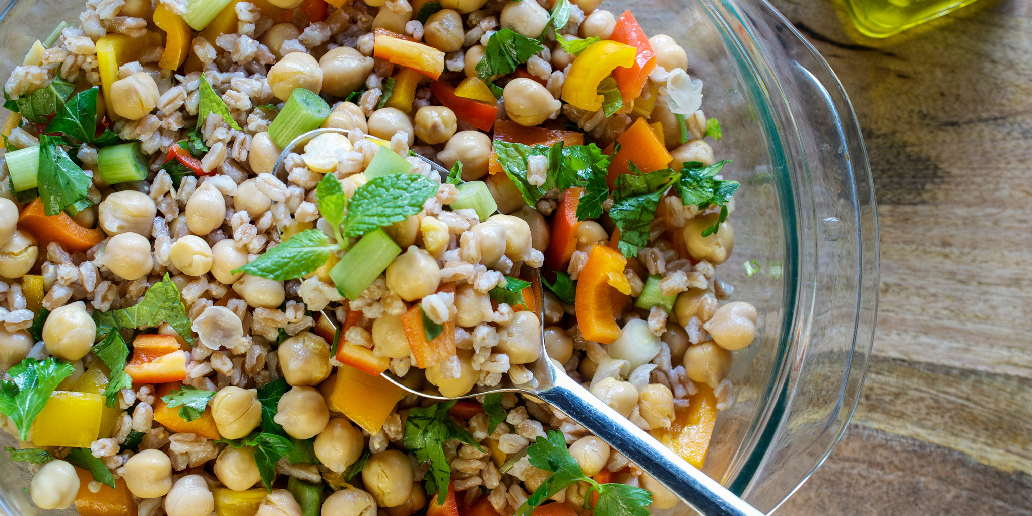 Farro Chickpea Salad at foodious.com