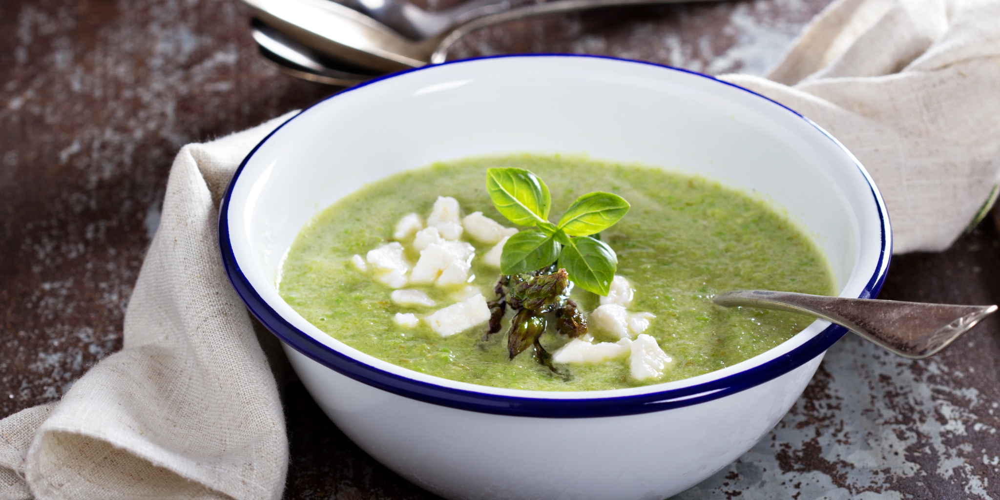 Pea, Edamame and Mint Soup at foodious.com