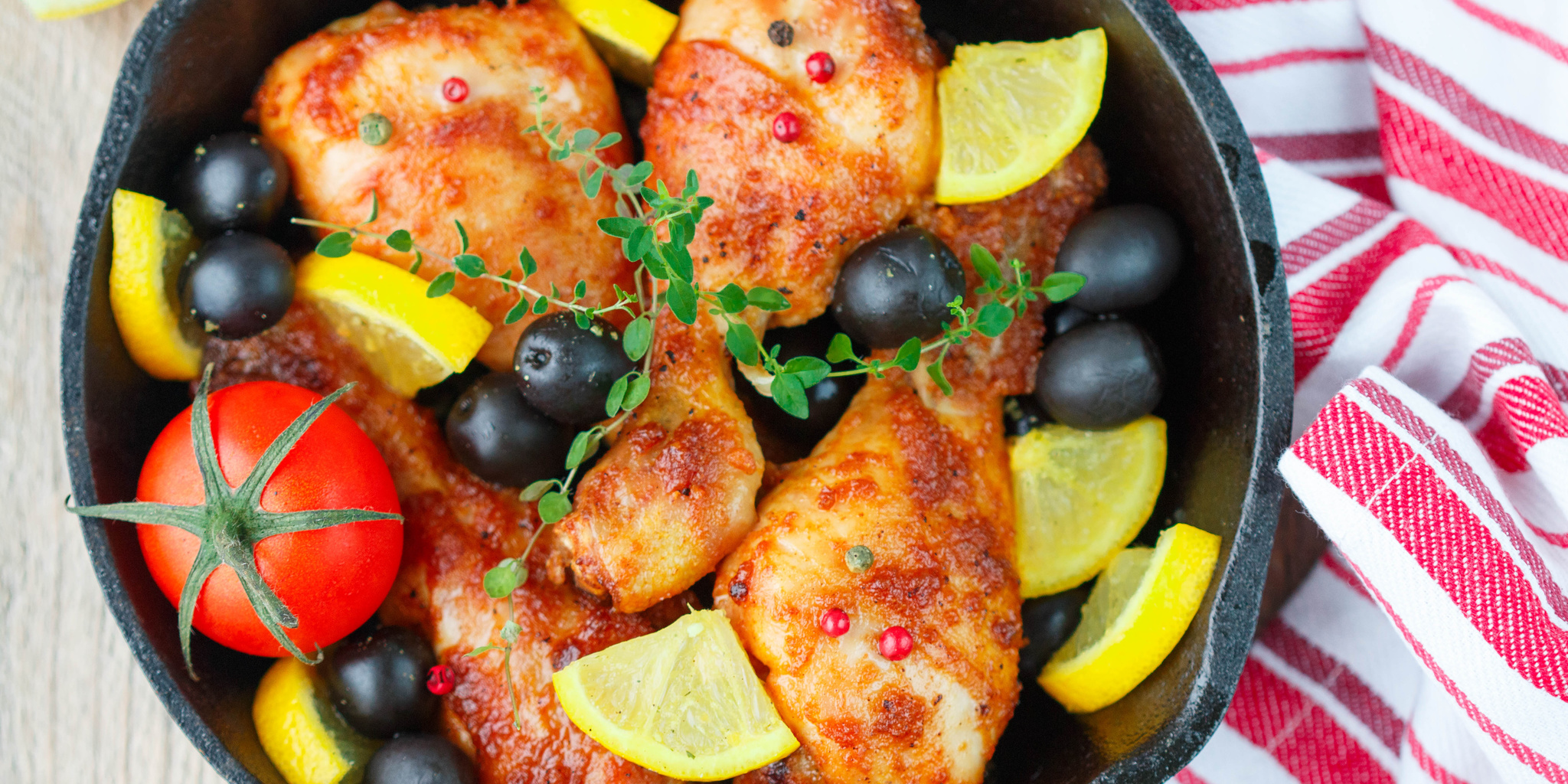 Roast Chicken With Olives, Garlic, and Thyme at foodious.com