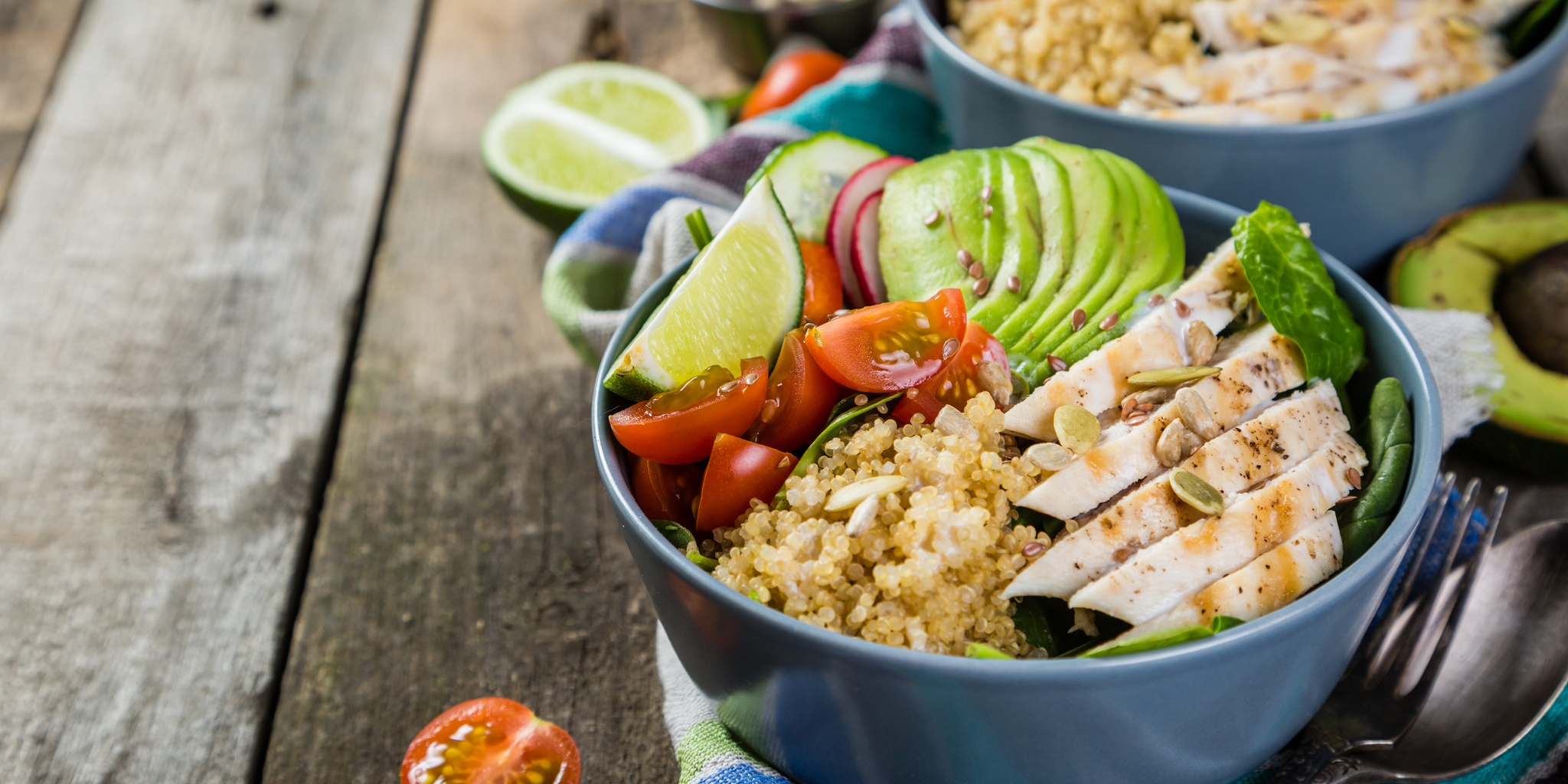 Chicken, Quinoa, Avocado Bowl at foodious.com