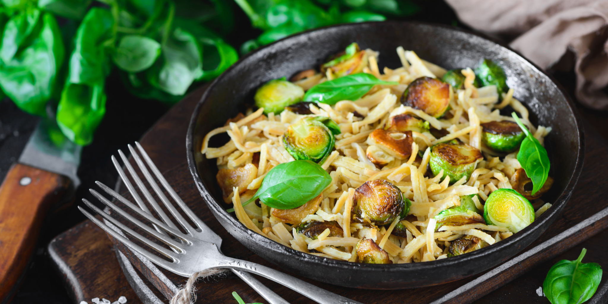 Garlic Brussels Sprout Vermicelli at foodious.com