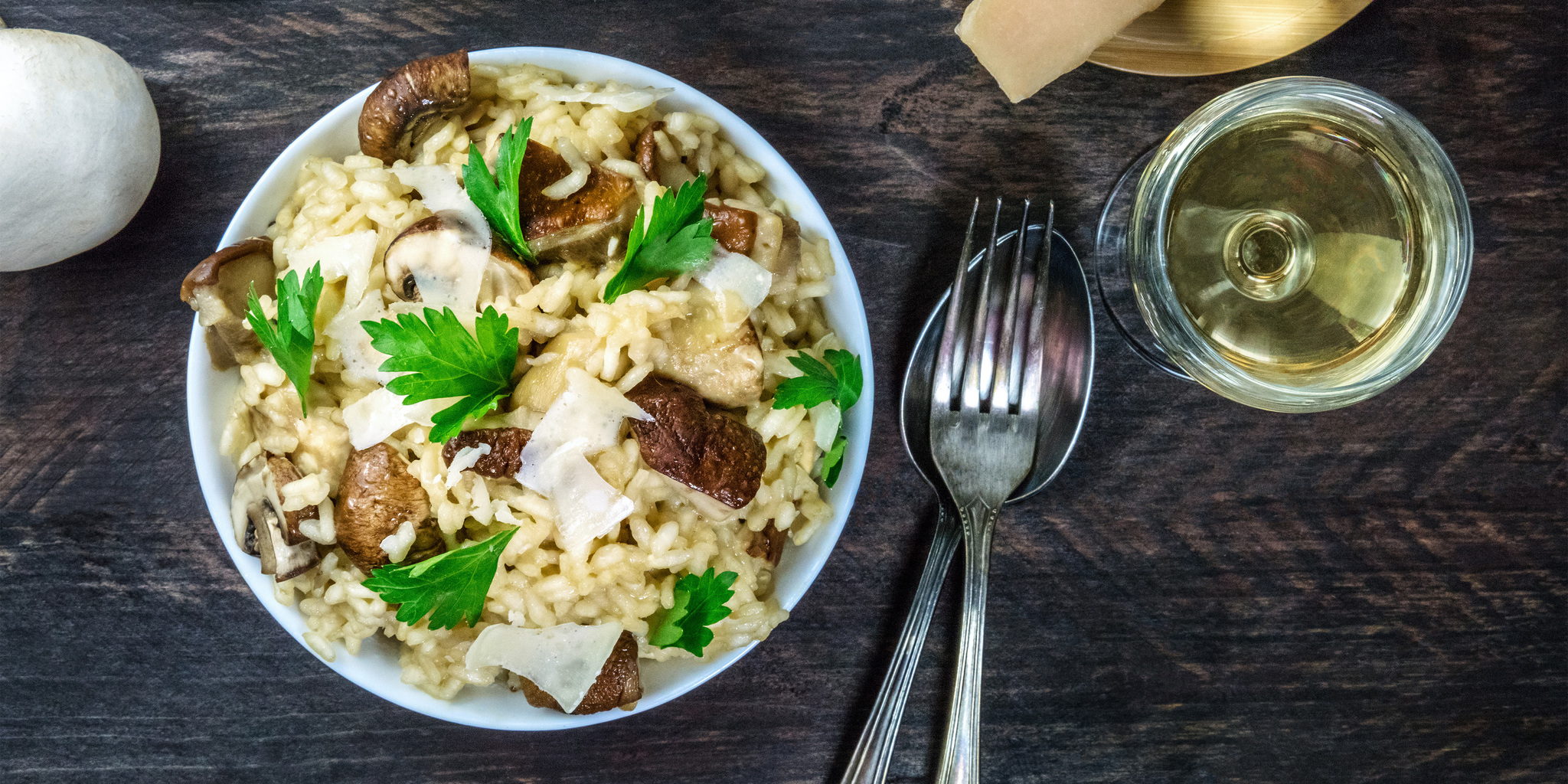 Mushroom Parmesan Risotto at foodious.com