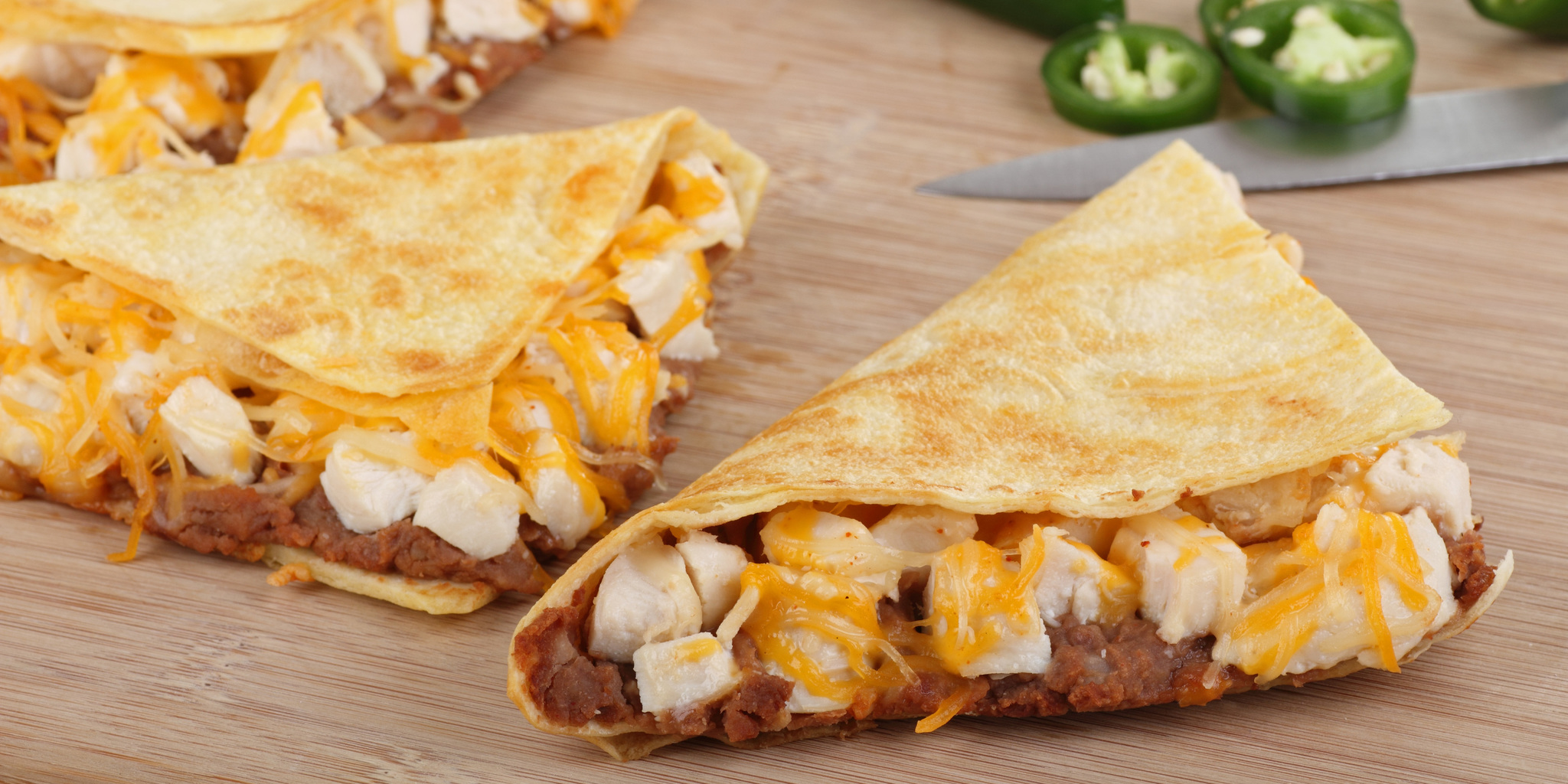 Spicy Chicken and Bean Quesadilla at foodious.com