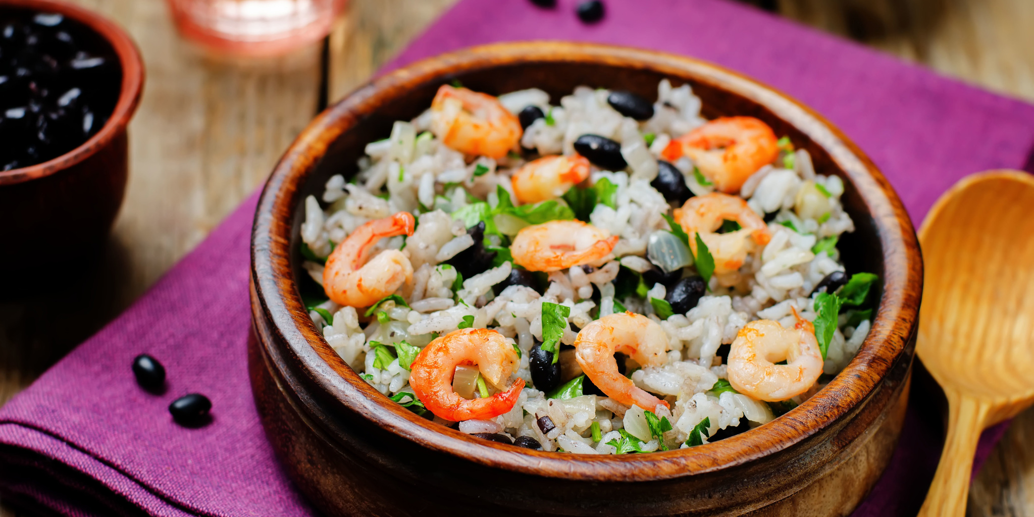 Cilantro Lime Rice with Beans and Shrimp at foodious.com
