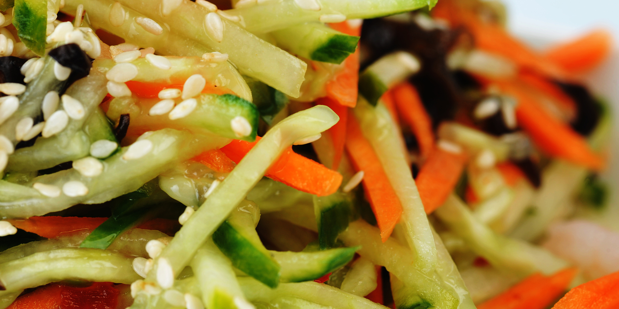 Sesame Cucumber Carrot Salad at foodious.com