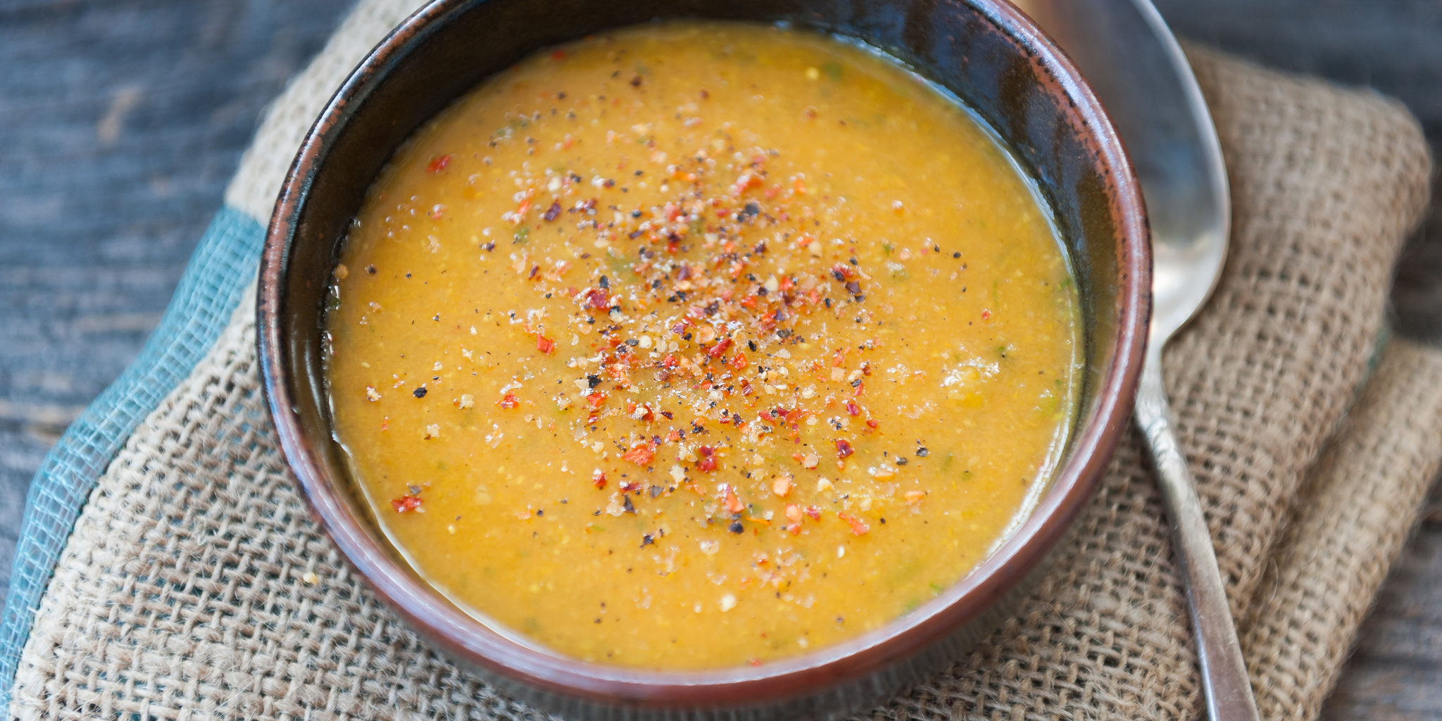 Spicy Sweet Potato Soup at foodious.com