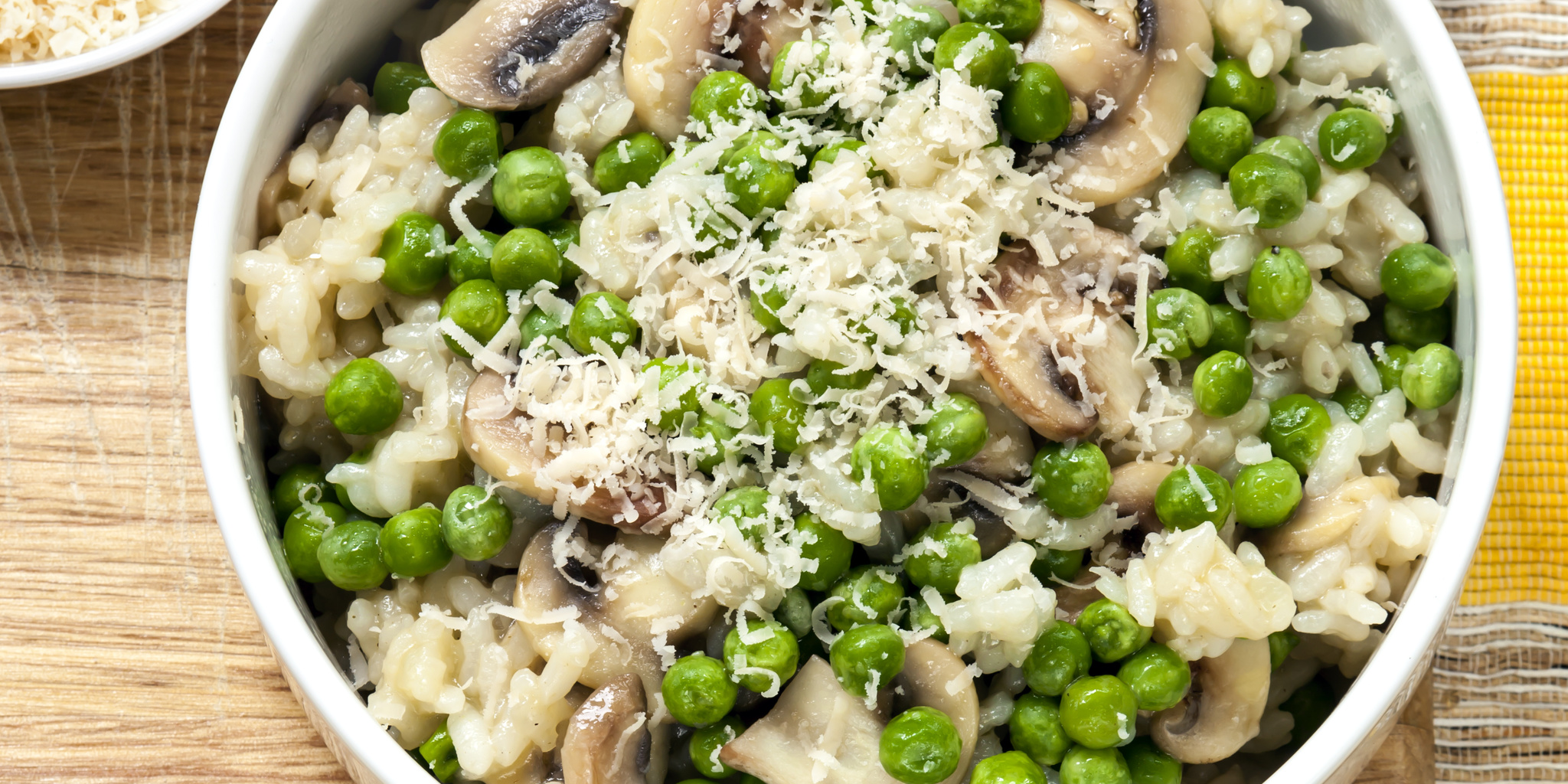 Mushroom and Pea Orzo Risotto at foodious.com