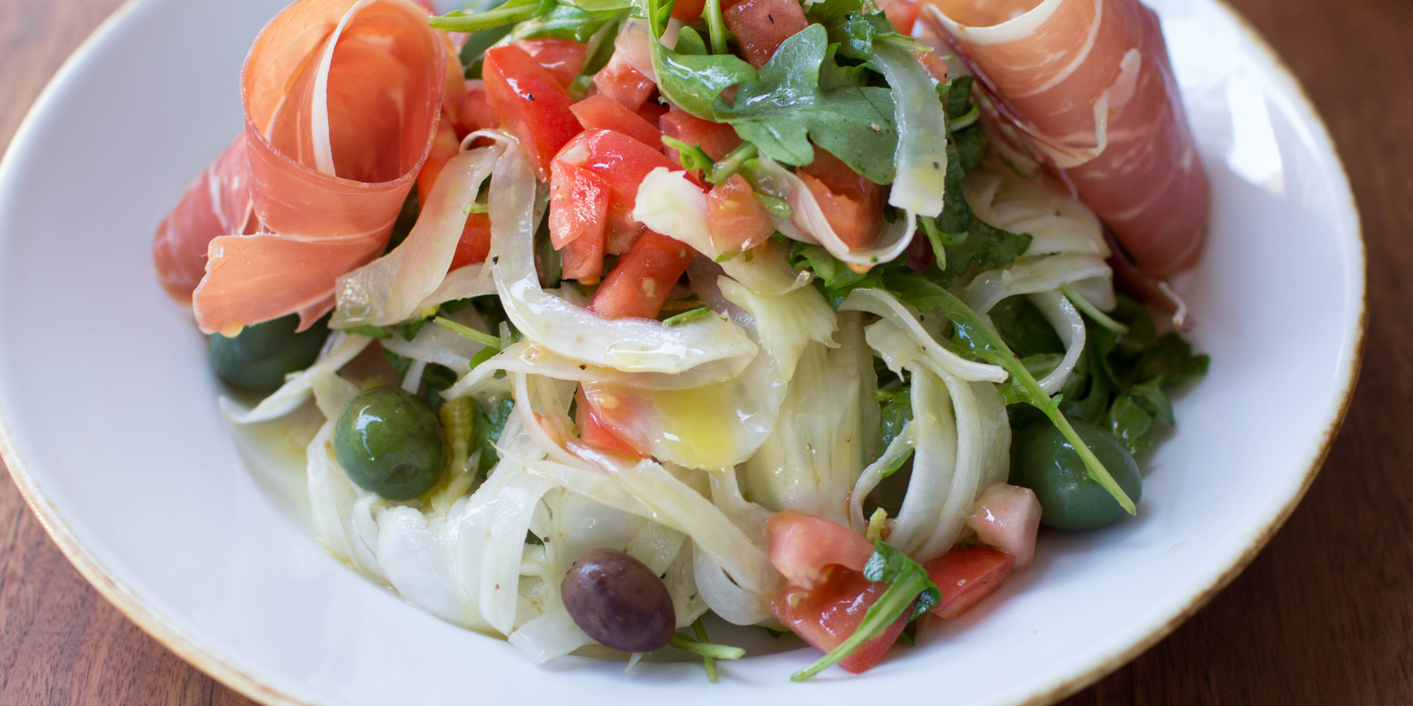 Arugula Fennel Salad with Prosciutto at foodious.com