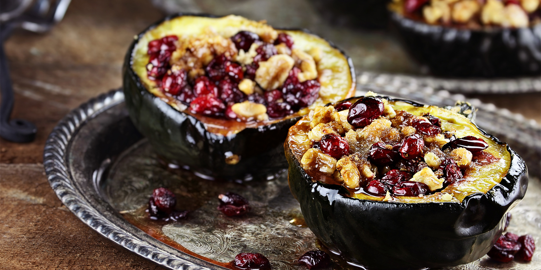 Cranberry Stuffed Acorn Squash at foodious.com