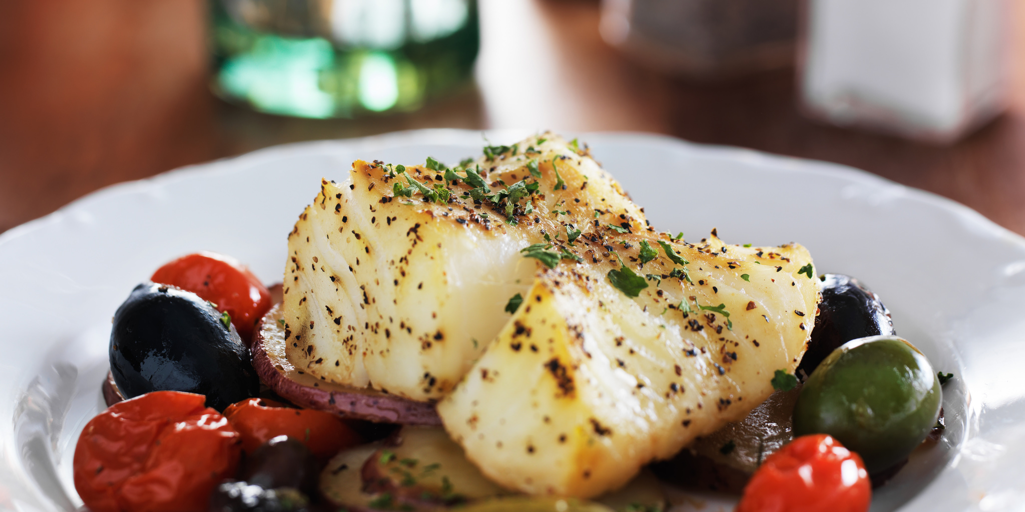 Roasted Pacific Cod With Olives and Lemon at foodious.com
