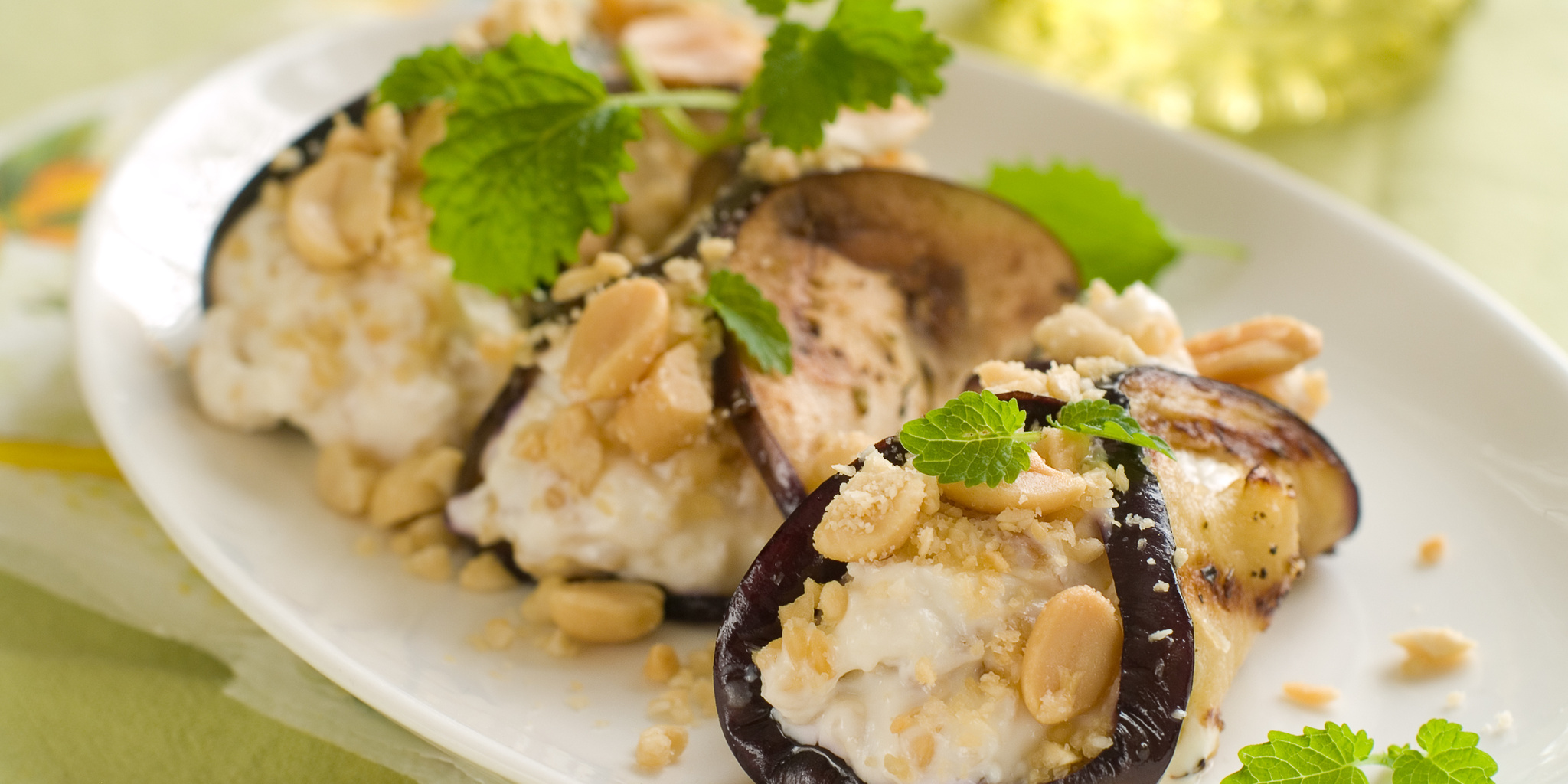 Peanut Ricotta Eggplant Rolls at foodious.com