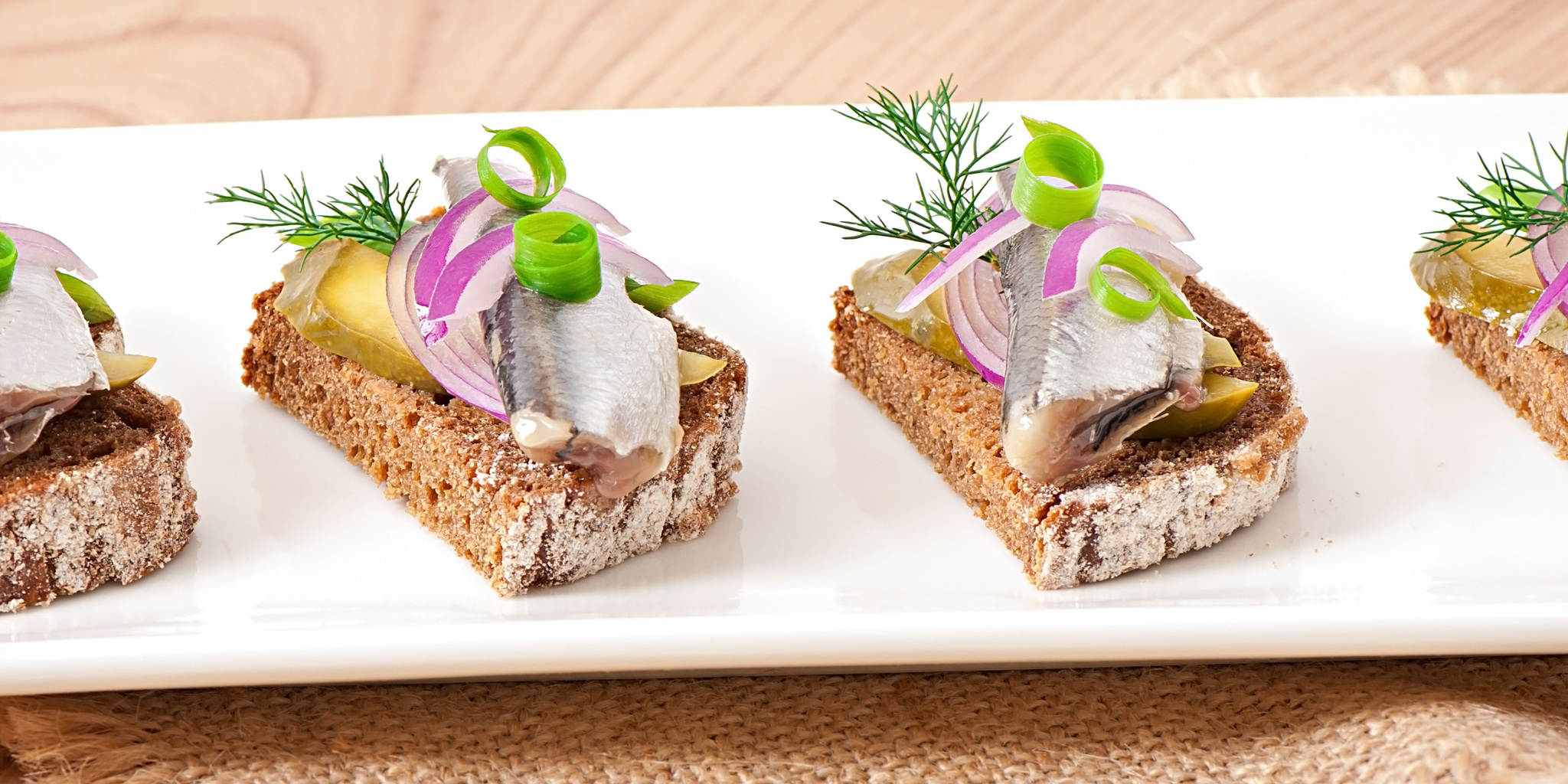 Rye Bread with Herring, Onion, and Herbs at foodious.com