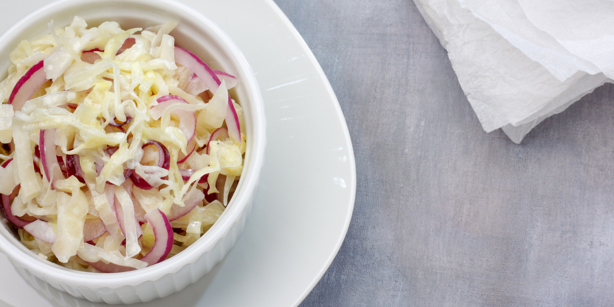 Cabbage and Red Onion Slaw at foodious.com
