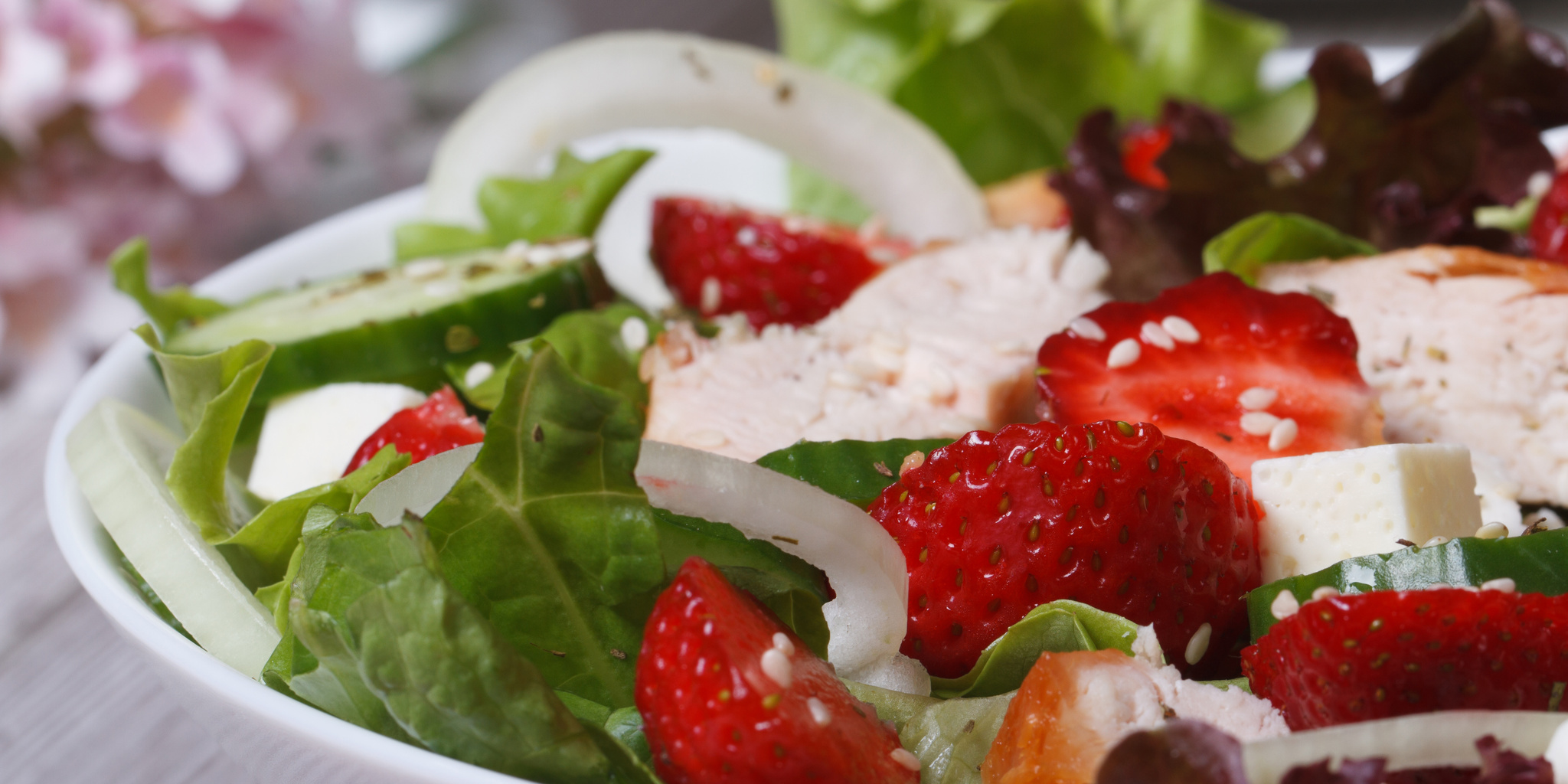 Chicken, Strawberry, Feta Salad at foodious.com