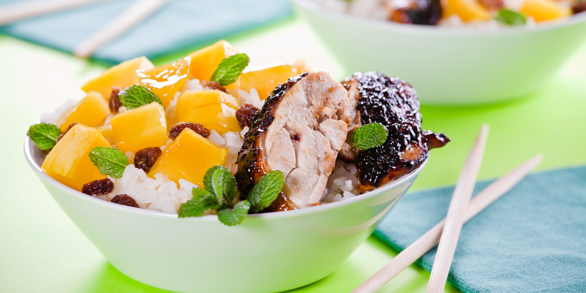 Thai Chicken with Mango and Rice at foodious.com
