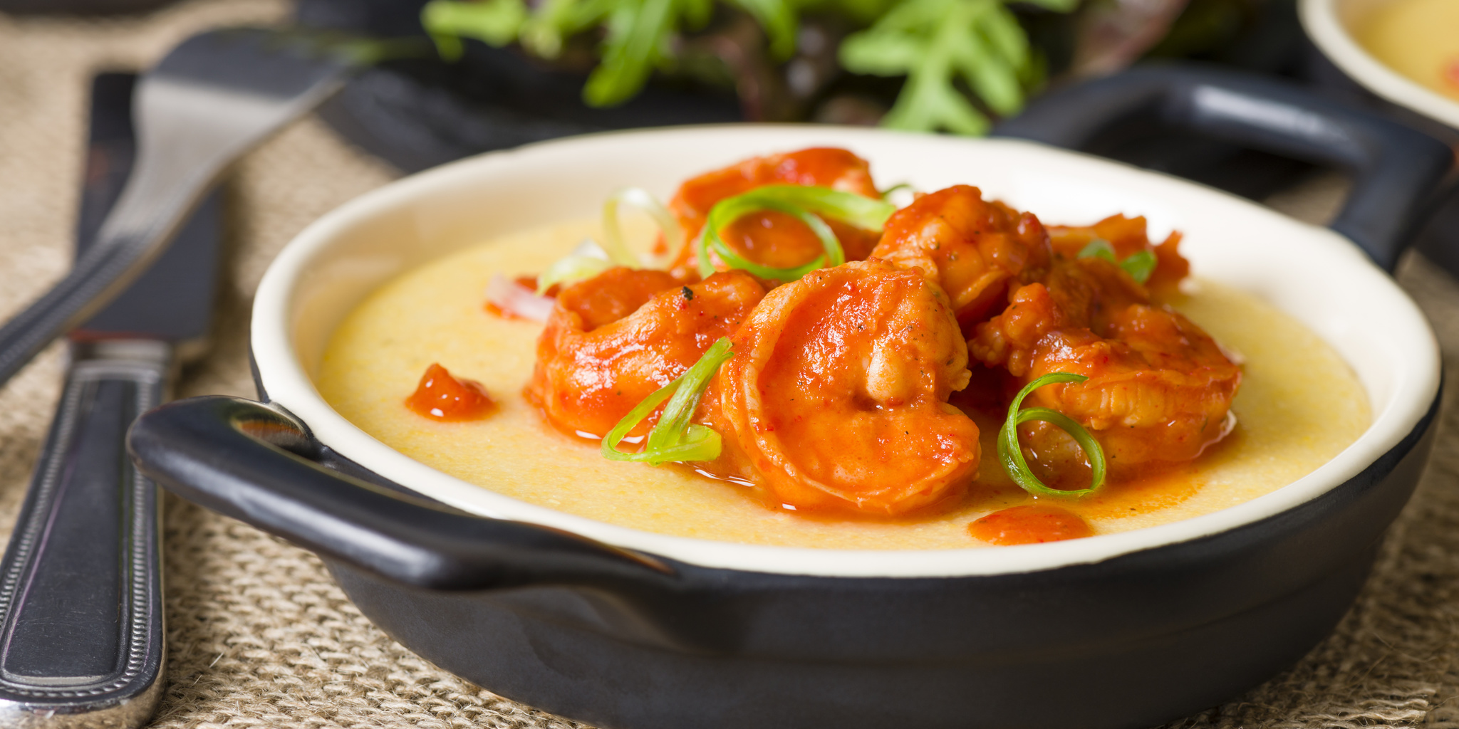 Spicy Shrimp with Creamy Polenta at foodious.com