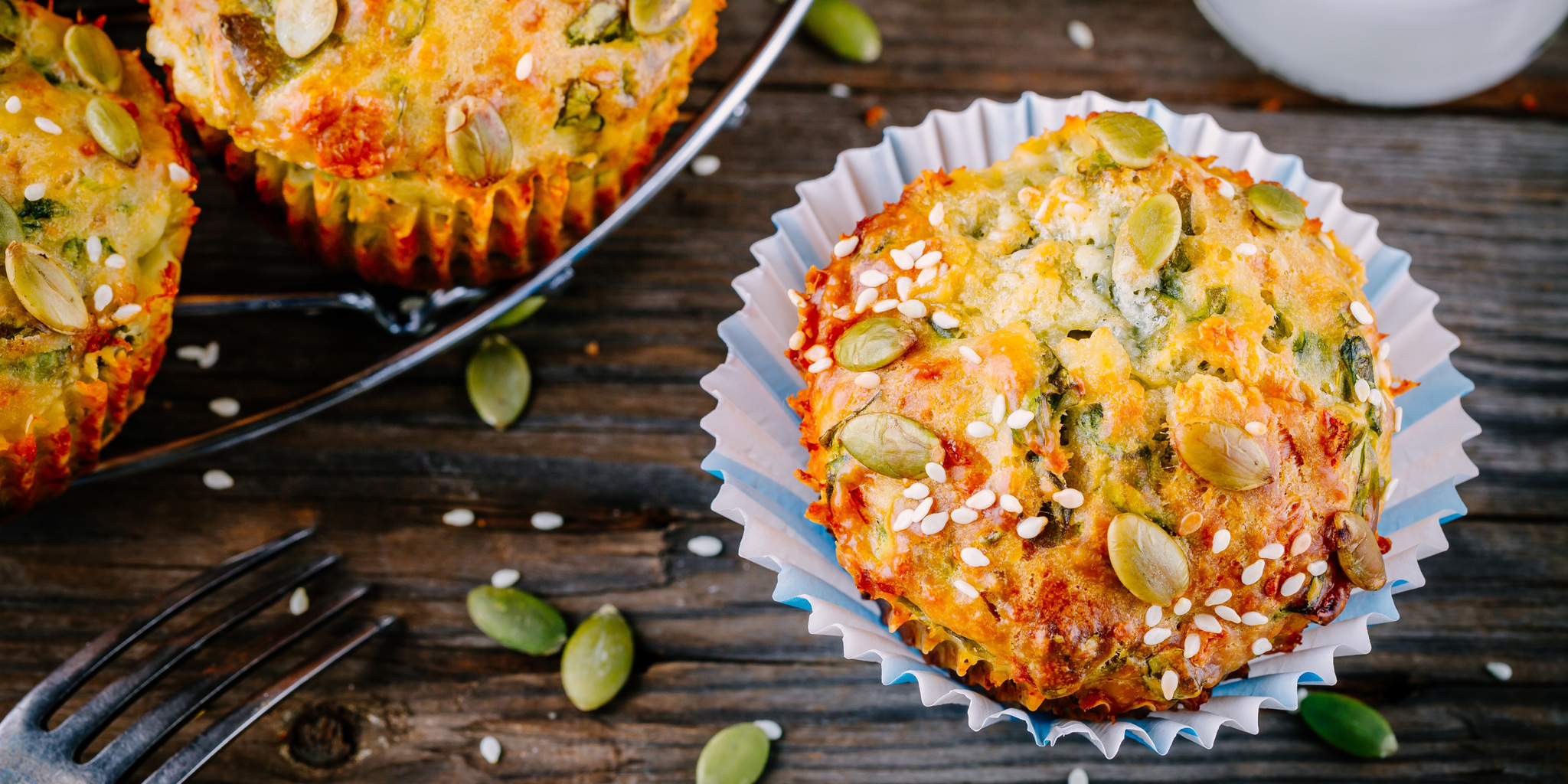 Spinach Feta Pumpkin Muffins at foodious.com