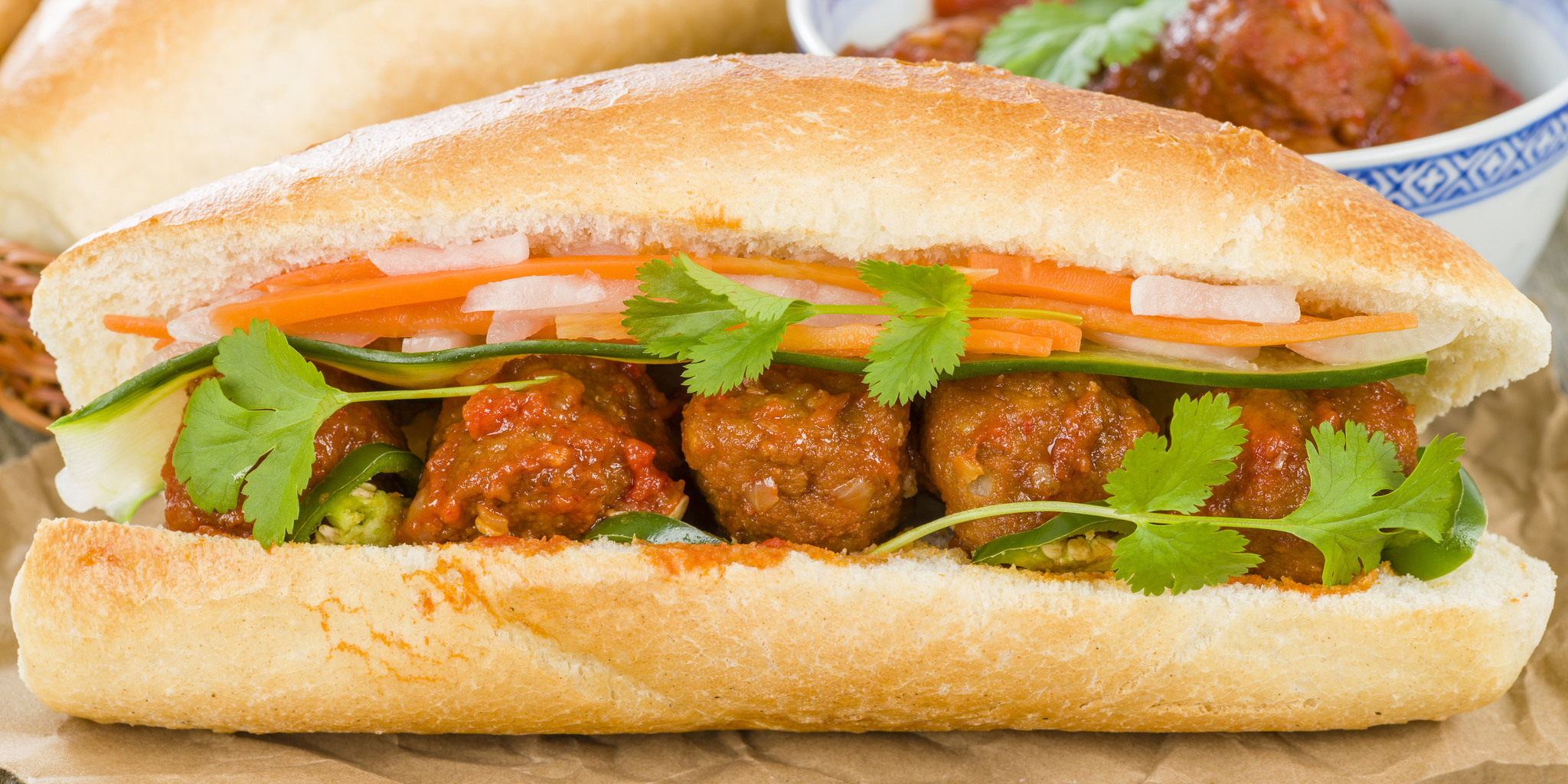 Spicy Meatball Banh Mi at foodious.com