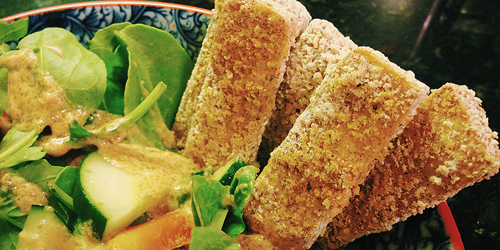 Crispy Breaded Tofu Nuggets at foodious.com