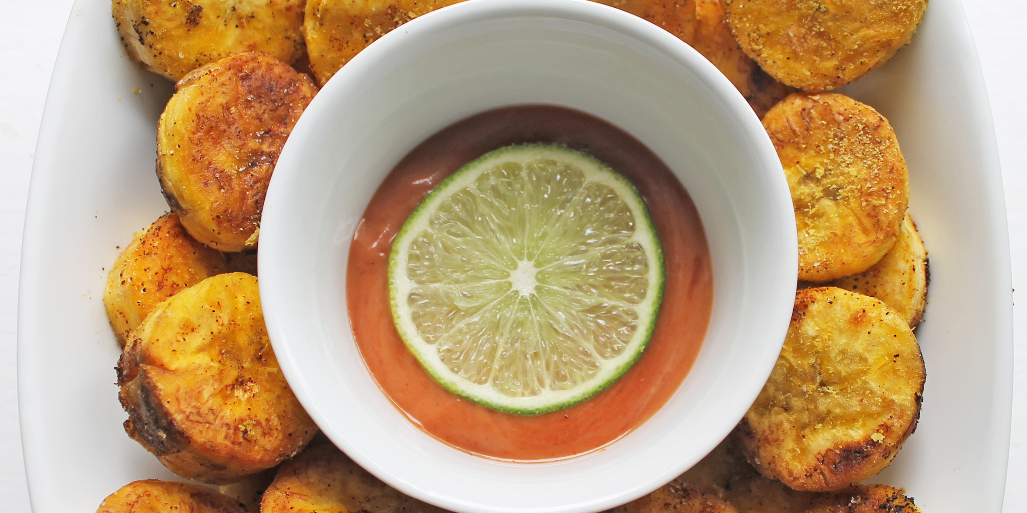 Chili Plantain Crisps with Lime Ketchup at foodious.com