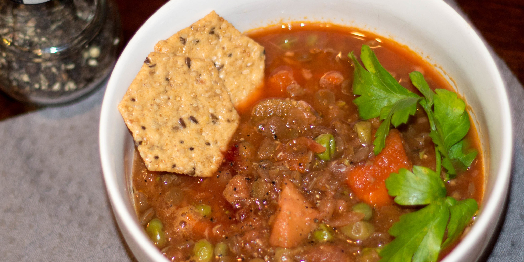 Rustic Root Vegetable & Lentil Stew at foodious.com