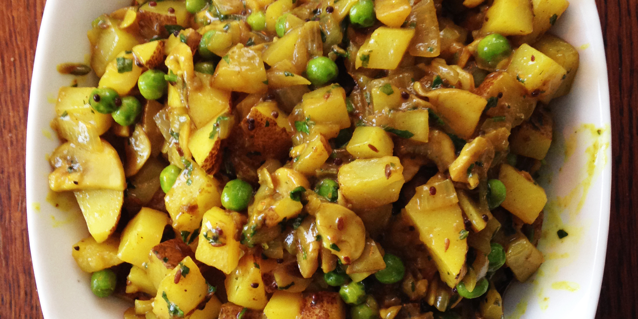 Potato and Pea Coconut Curry at foodious.com