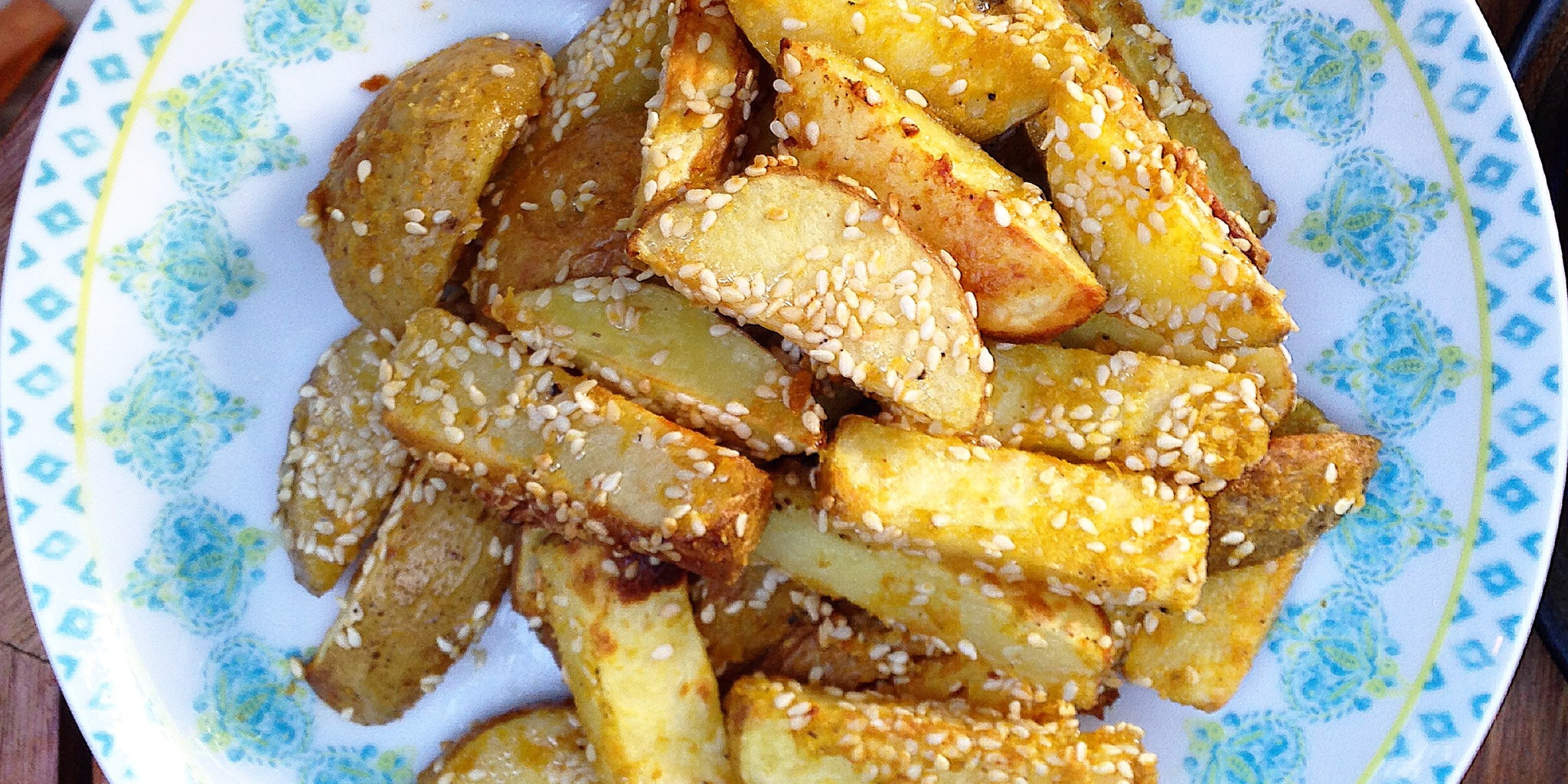 Oven Baked Sesame Fries at foodious.com