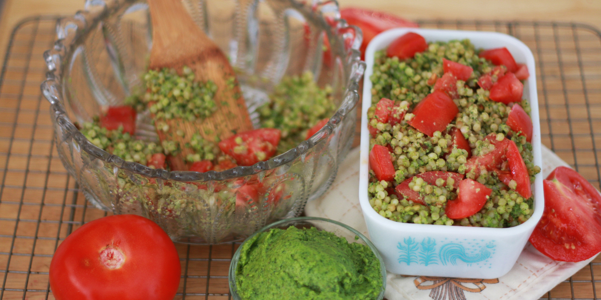 Arugala Pesto Couscous at foodious.com